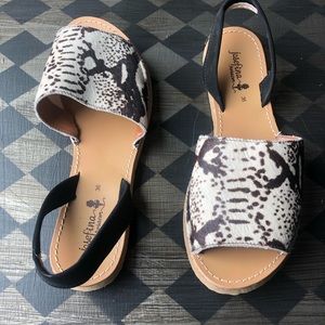 Faux leather sandals